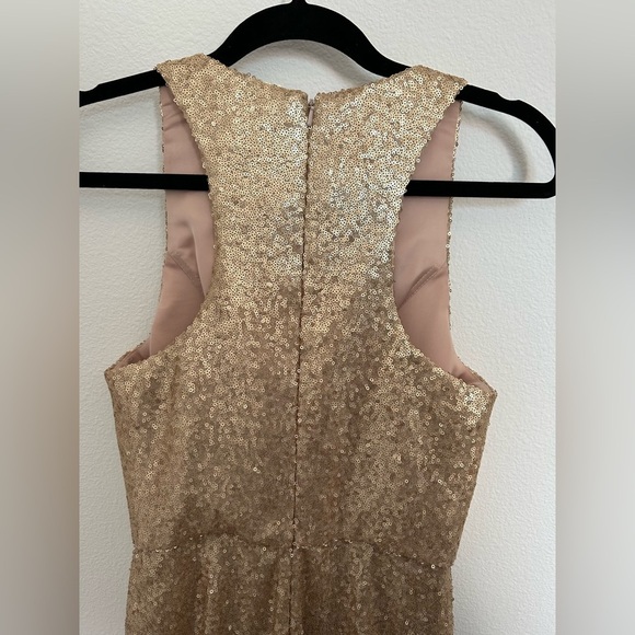 Bari Jay Gold Dress Size 8 - Picture 4 of 6